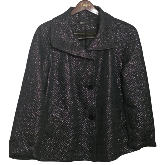 Jones New York Jackets & Blazers - Jones New York Women's Black Textured Pea Coat Jacket Size XL